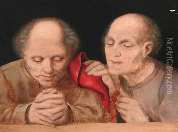 Elderly men at prayer Oil Painting - Quentin Massys