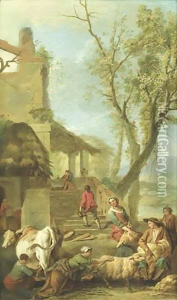 Les Quatre Saisons jean-Baptiste-Marie Pierrethe Four Seasons Oil Painting - Jean-Baptiste-Marie Pierre