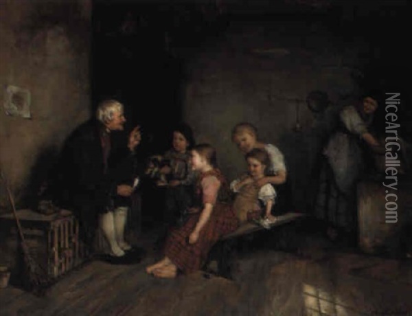 Grandfather's Stories Oil Painting - Lucia Mathilde von Gelder