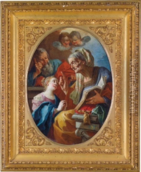 Die Unterweisung Mariens - L'educazione Della Vergine Oil Painting - Lorenzo De Caro
