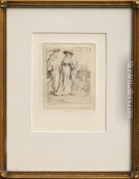Death Appearing To A Married Couple From An Open Grave Oil Painting - Rembrandt Van Rijn