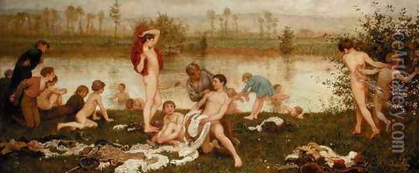 The Bathers, 1865-7 Oil Painting - Frederick Walker