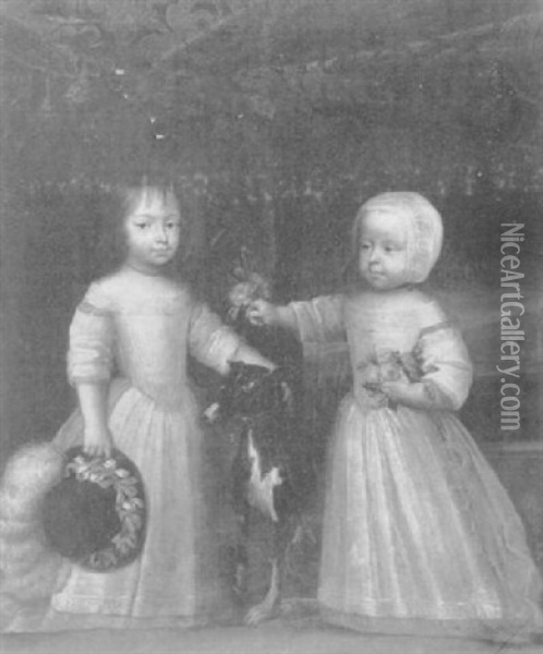 Portrait De Deux Enfants De La Famille Turinetti Oil Painting - Pier Francesco Cittadini
