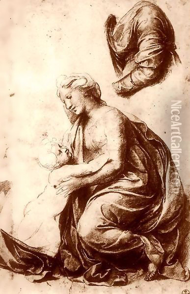 Study for the Holy Family Oil Painting - Raphael