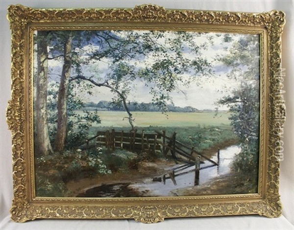 Landscape With Stream Oil Painting - Adolf Pirsch
