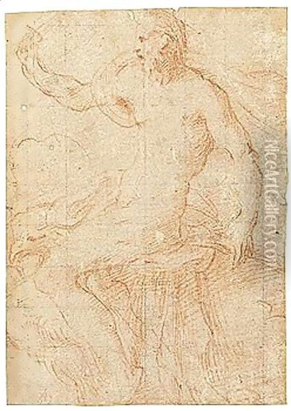Jupiter, In Profile, Seated On An Eagle Oil Painting - Girolamo Francesco Maria Mazzola (Parmigianino)