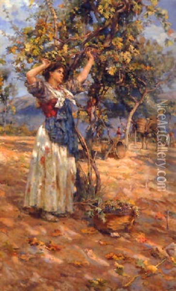 The Grape Harvest Oil Painting - Alessandro Battaglia