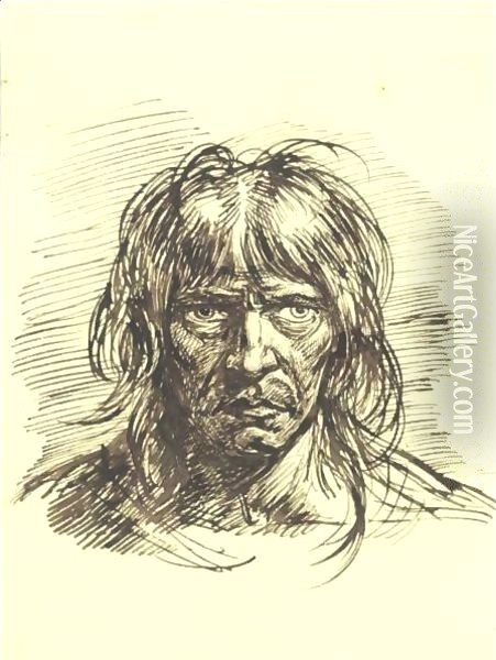 Head Of A Man Oil Painting - Benjamin West