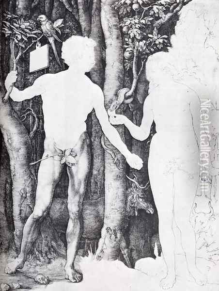Adam And Eve I Oil Painting - Albrecht Durer