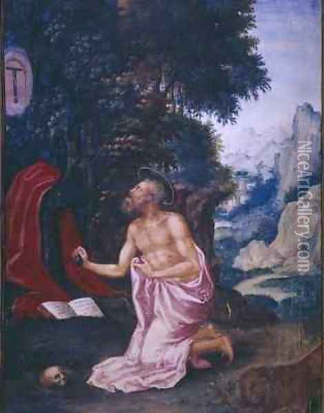 Saint Jerome Oil Painting - Julian Fuente del Saz