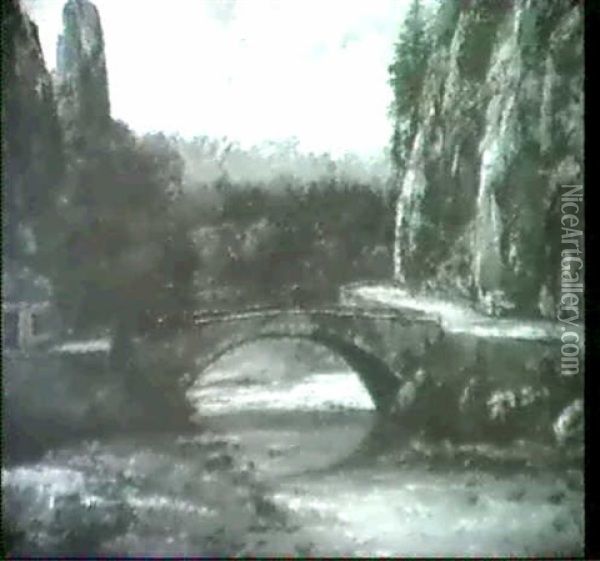 Pont De La Roche St. Sulpice. Oil Painting - Gustave Courbet
