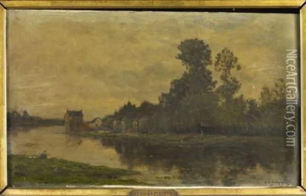 Bord De Riviere Oil Painting - Hippolyte Camille Delpy