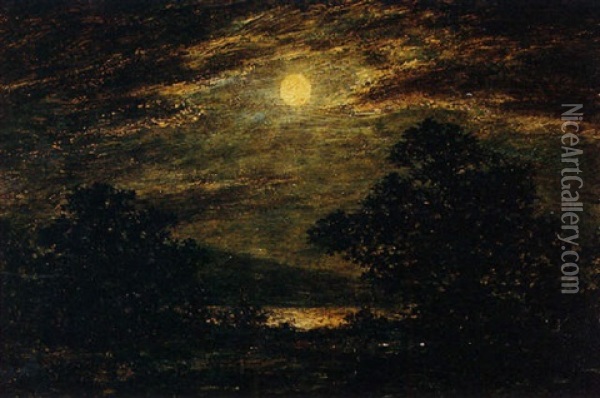 Moonlight Oil Painting - Clarence L. Blakelock