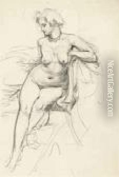 Female Nude Study Oil Painting - George Spencer Watson