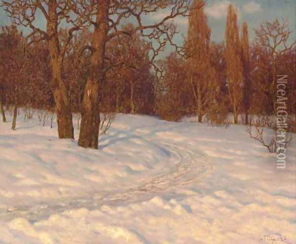 Winter Landscape at Dusk Oil Painting - Ivan Fedorovich Choultse