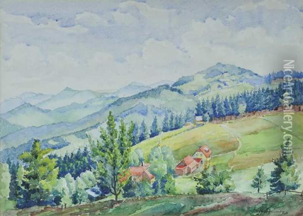Pejzaz Gorski Oil Painting - Aleksander Augustynowicz