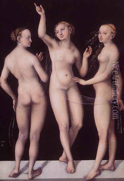 The Three Graces 1535 Oil Painting - Lucas The Elder Cranach