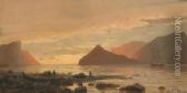 Dyra-fjord Oil Painting - Themistocles Von Eckenbrecher
