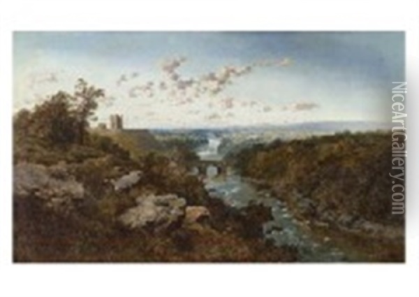 Landscape With River Oil Painting - Edmund John Niemann