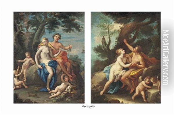 Bacchus And Ariadne And Angelica And Medoro (pair) Oil Painting -  Parmigianino (Michele da Parma)