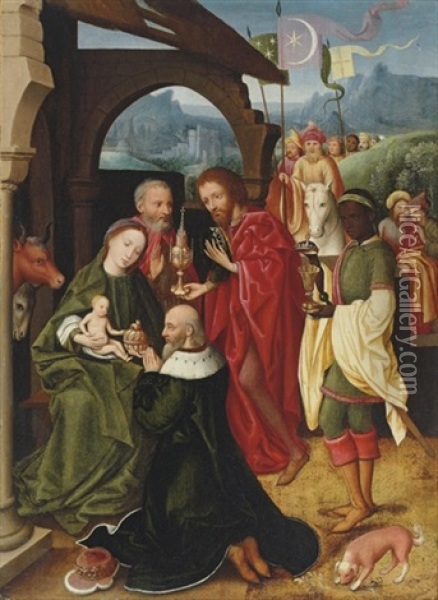 The Adoration Of The Magi Oil Painting - Adriaen Isenbrant