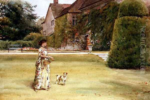 On the Lawn Oil Painting - George Goodwin Kilburne
