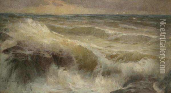The Sea Oil Painting - Emil Schovanek