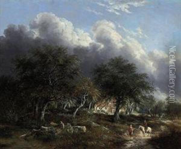 Storm Clearing In The New Forest Oil Painting - Edward Jr Williams