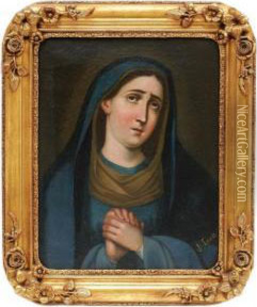 Virgen De La Soledad Oil Painting - Martin Tovar Y Tovar