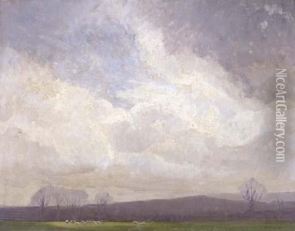 Moody Weather Oil Painting - Elioth Gruner
