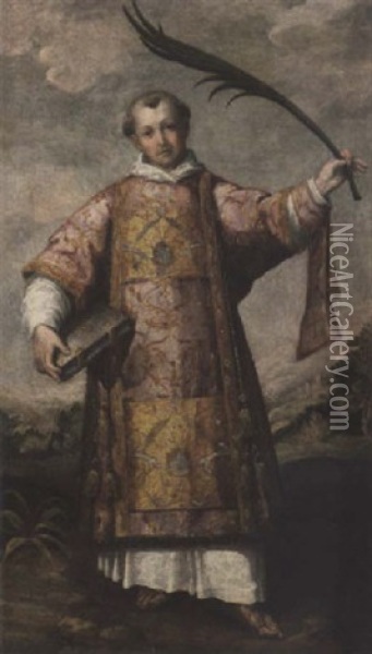 Saint Lawrence Oil Painting - Giovanni Cariani