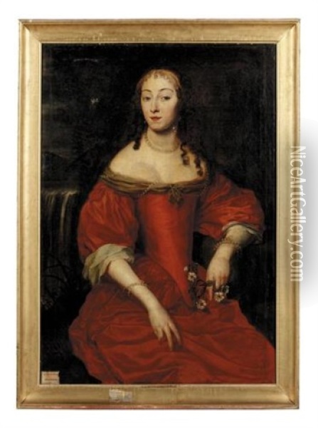 Portrait Of A Lady Oil Painting -  Louise Hollandine Princess of Palatine