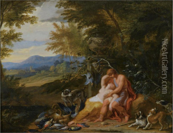 Venus And Adonis Oil Painting - Victor Honore Janssens