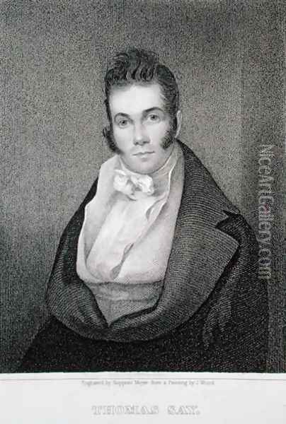Thomas Say (1787-1834), engraved by Henry Hoppner Meyer (1787-1847) Oil Painting - Joseph Wood