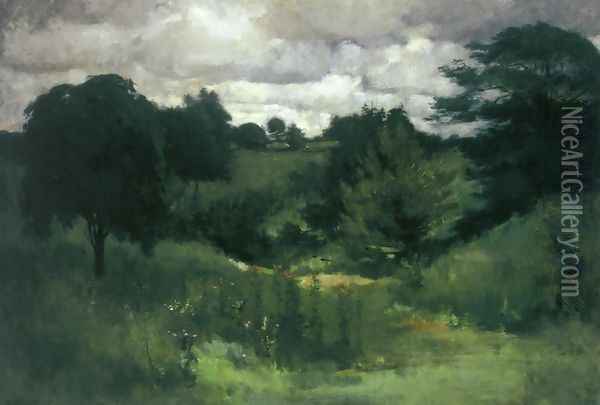 Dark Trees Cincinnati Oil Painting - John Henry Twachtman