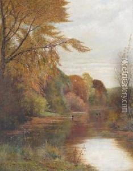 Autumn River Landscape Oil Painting - Leonard Charles Nightingale