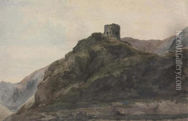 Dolbadarn Castle, North Wales Oil Painting - Peter de Wint