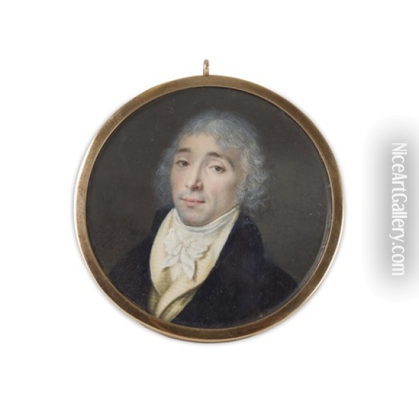 Portrait Miniature Of A Gentleman Oil Painting - Joseph Marie Bouton