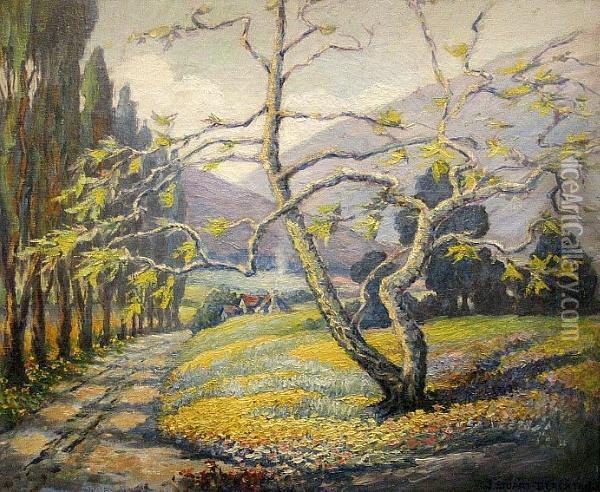 Springtime In Laurel Canyon Oil Painting - James Stuart Blackton