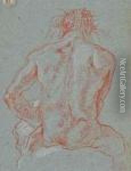 Homme Nu Assis, Vu De Dos Oil Painting - Giovanni Battista Tiepolo