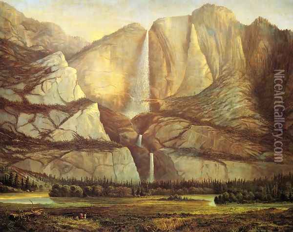 Yosemite Falls Oil Painting - Frederick A. Butman