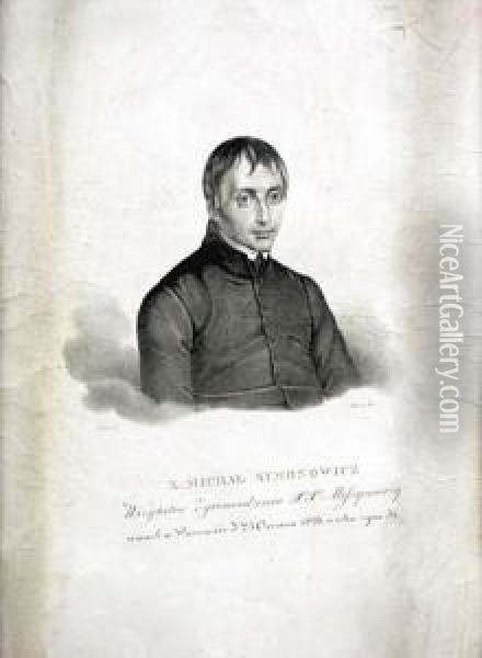 Portret Ksiedza Michala Symonowicza* Oil Painting - Stanislaw Marszalkiewicz