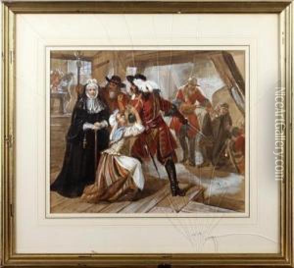 The Arrest Of Alice Lisle Oil Painting - Edgar Melville Ward
