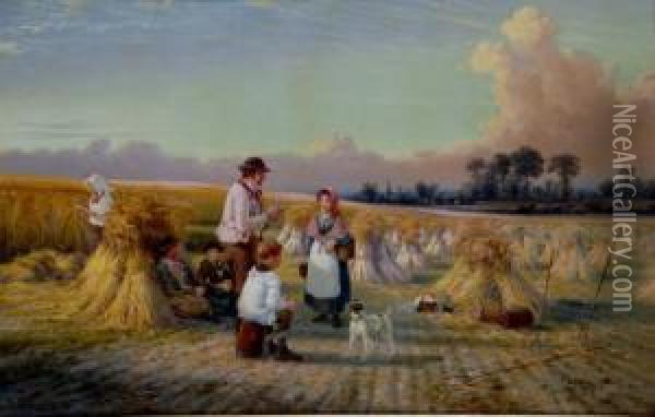 Harvest Lunch Time Oil Painting - William Collins
