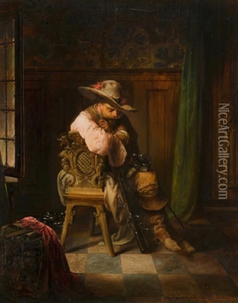 Ruhender Musketier Oil Painting - Peter Rudolf Karl Herbstoffer