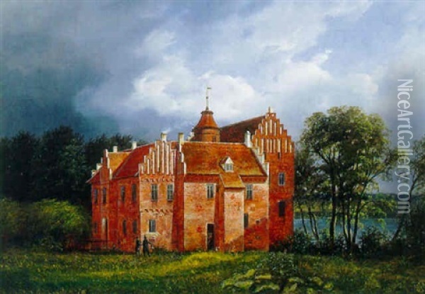 Sceneri Fra Herregarden Rygaard, Fyen Oil Painting - Ferdinand Richardt