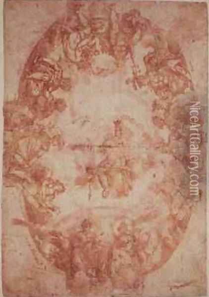 Study for the ceiling of the Casa de Pilatos, Seville, 1604 Oil Painting - Francisco Pacheco