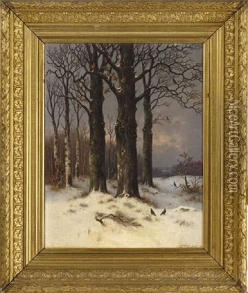 Paysage D'hiver Oil Painting - Hendrik Pieter Koekkoek
