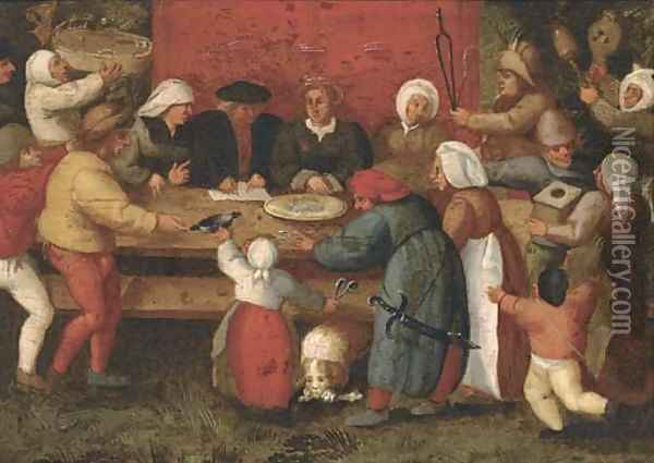 The wedding feast Oil Painting - Marten Van Cleve