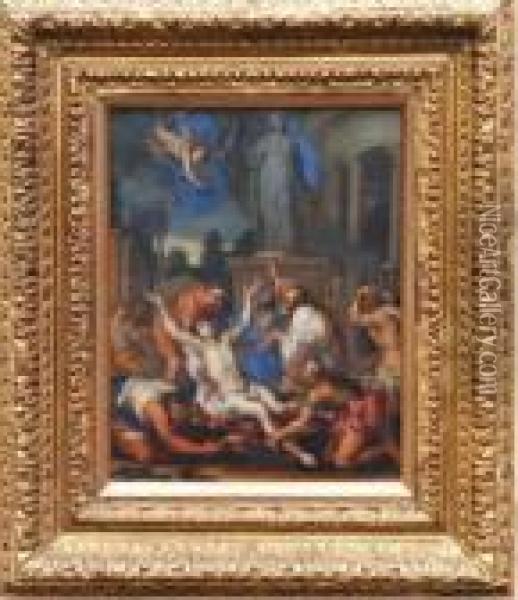 Martyr De Saint Laurent Oil Painting - Eustache Le Sueur